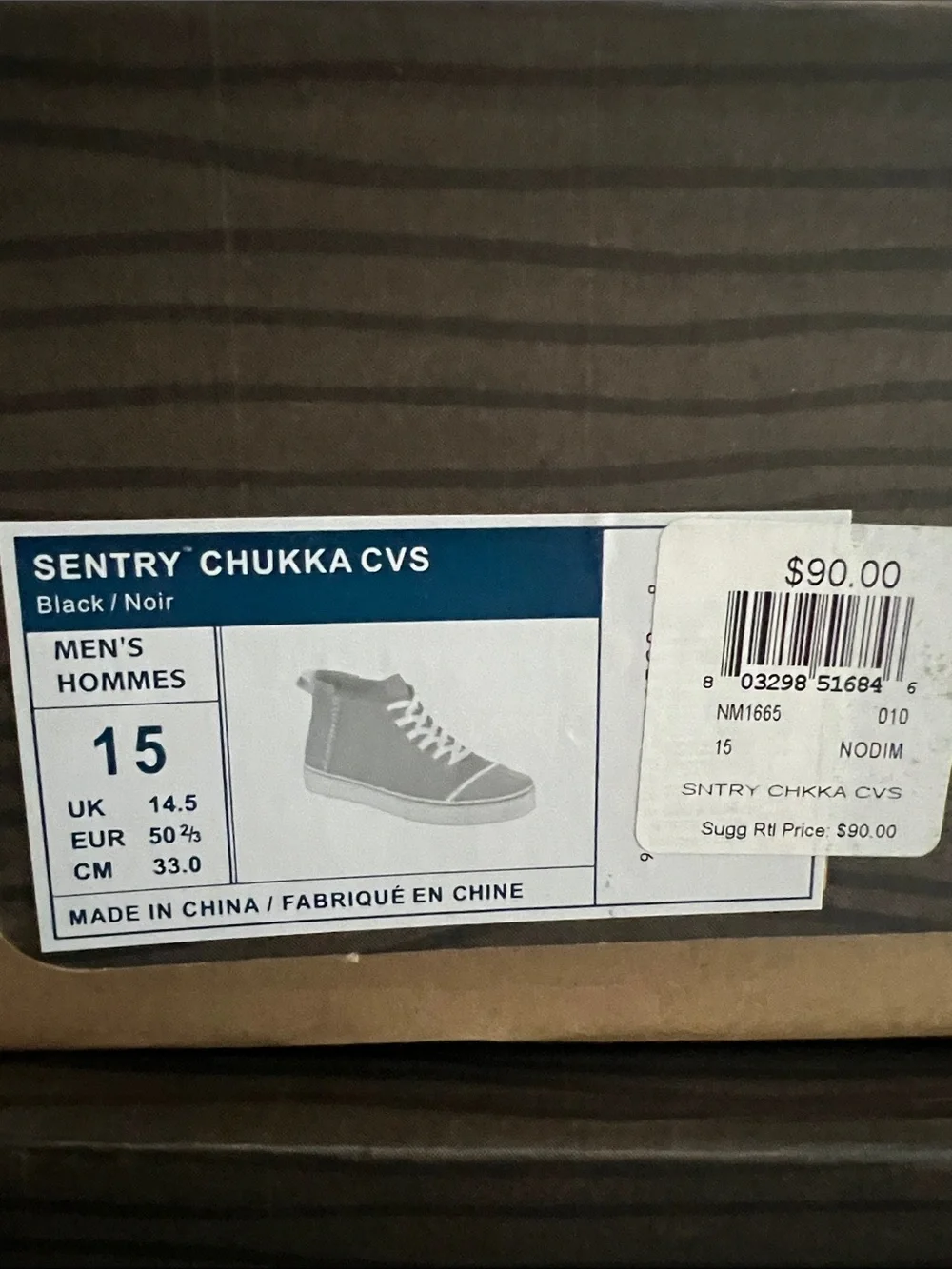 Black Sorel Sentry Chukka CVS size 15 (NWT)